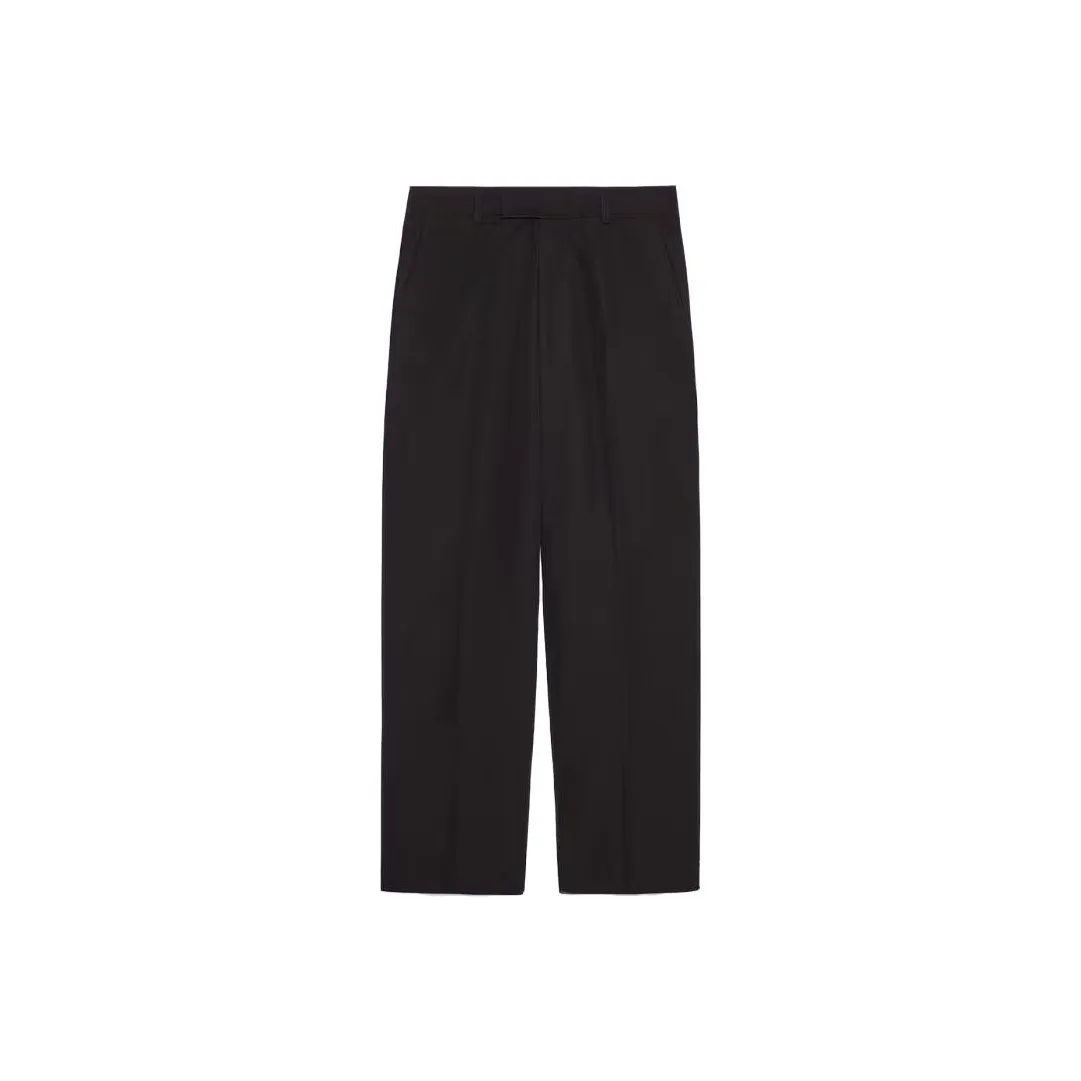 GUCCI Straight Leg Cropped Poplin Chino Trousers