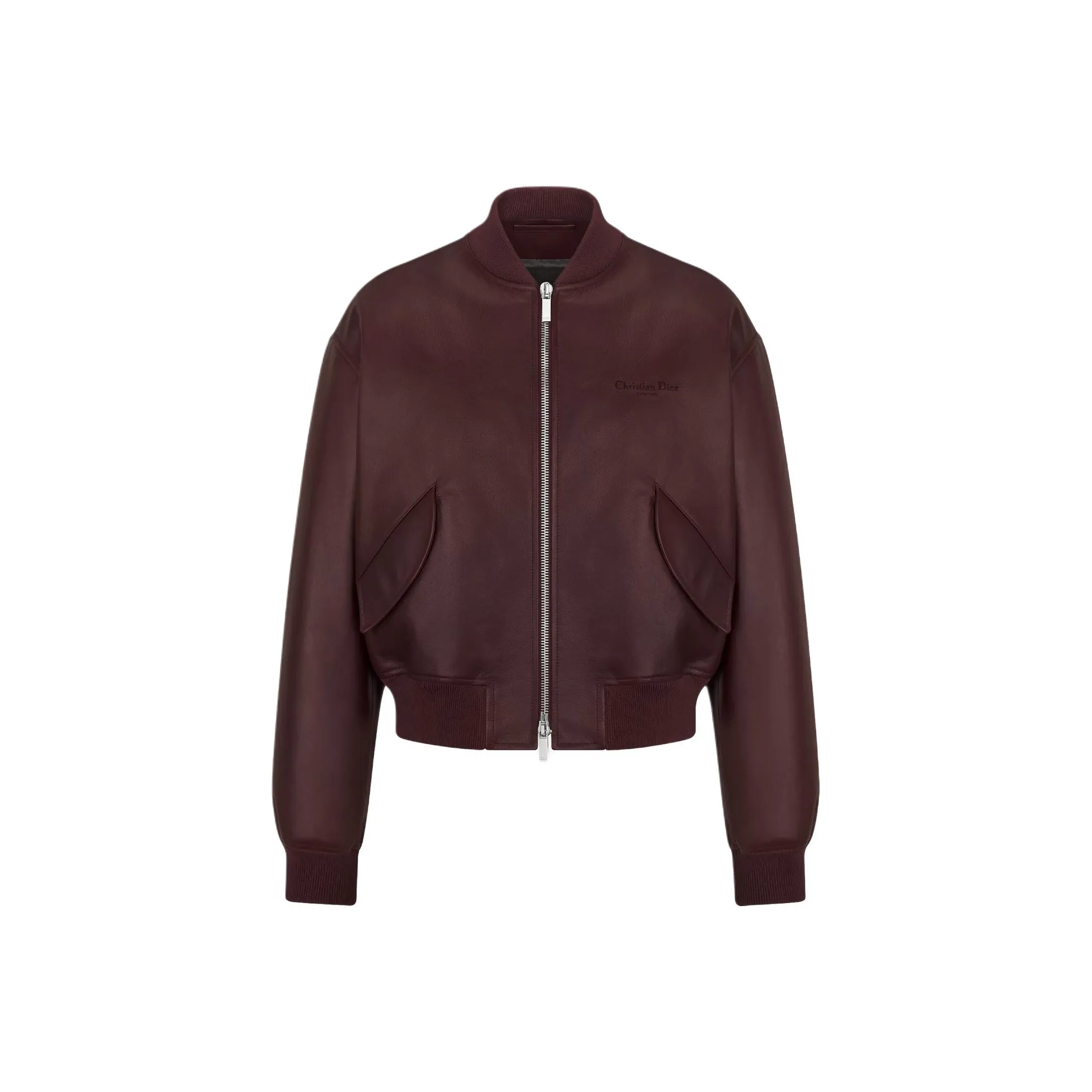 DIOR Leather Jacket Men's Burgundy