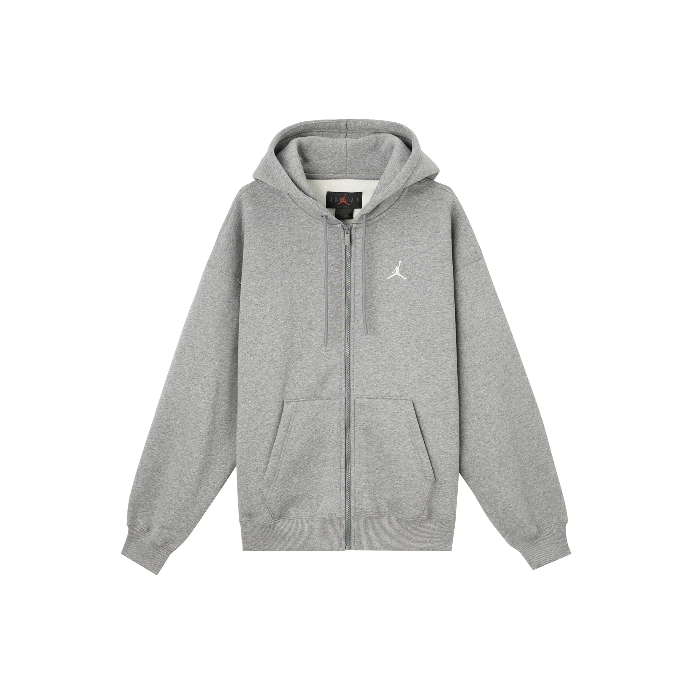Jordan Brooklyn Fleece SS25 Толстовка Мужской Угольный Серый Парусный Белый