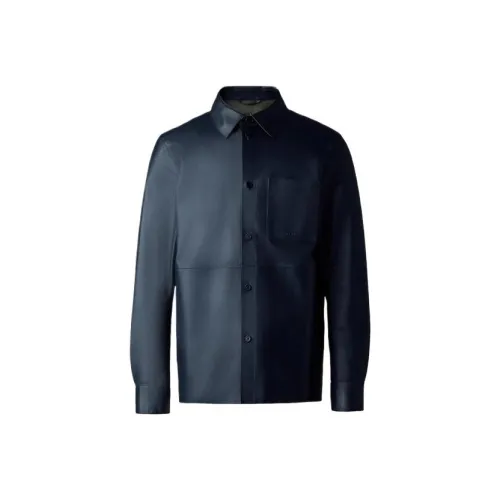 MACKAGE Морской синий Мужские кожаные куртки