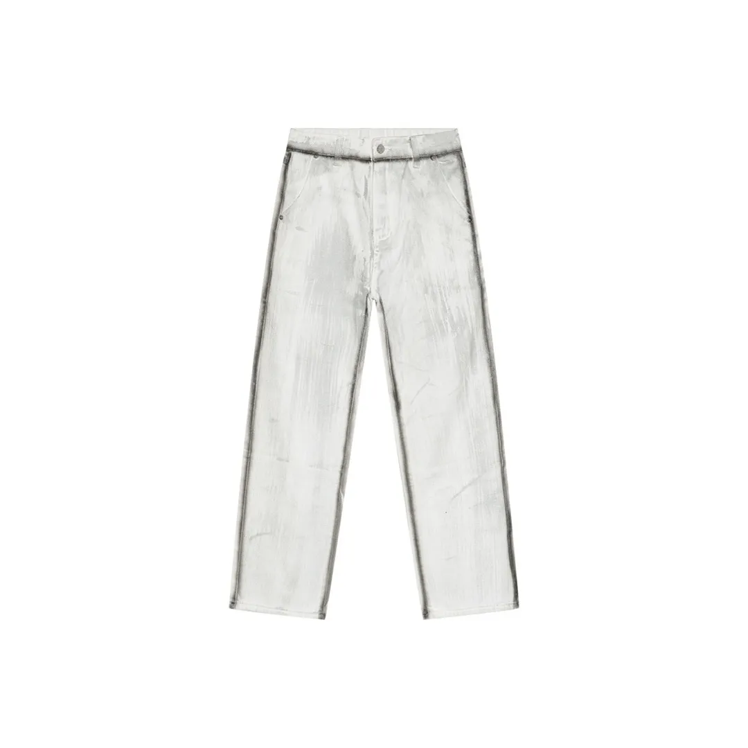 Voguo Relay Джинсы прямого кроя Унисекс Белый