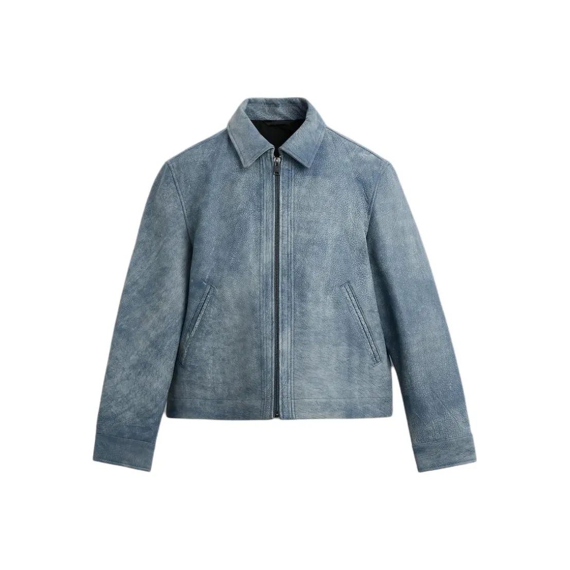 ZARA Leather Jackets Men's Blue