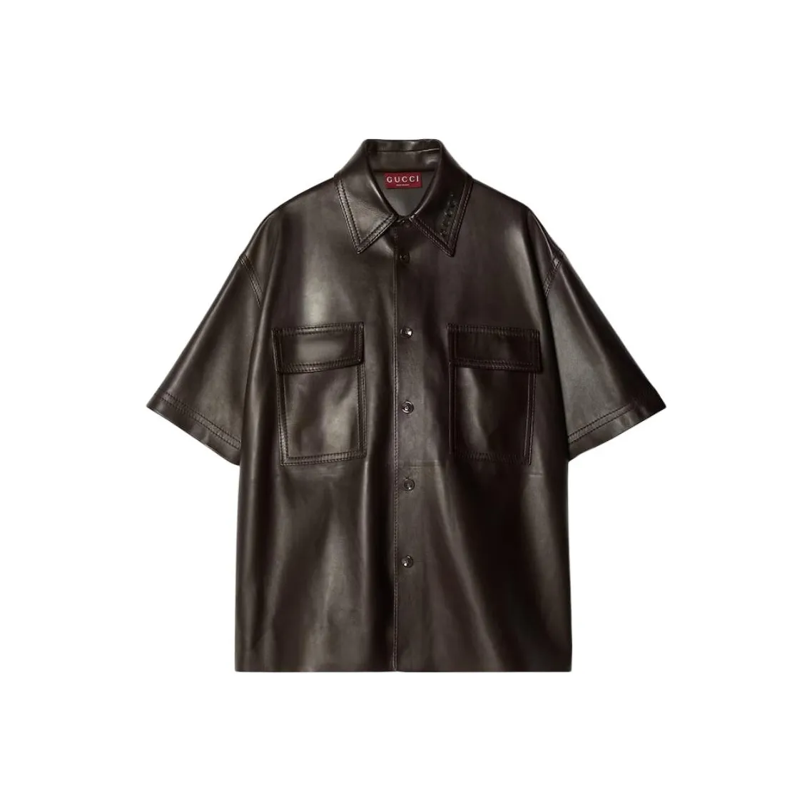 GUCCI Embossed Plongè Leather Shirt