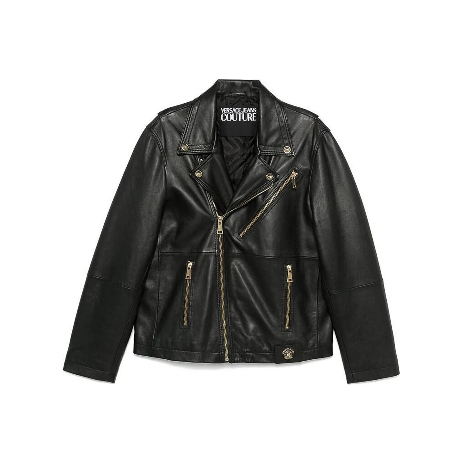 VERSACE JEANS COUTURE Leather Jacket Men's Black