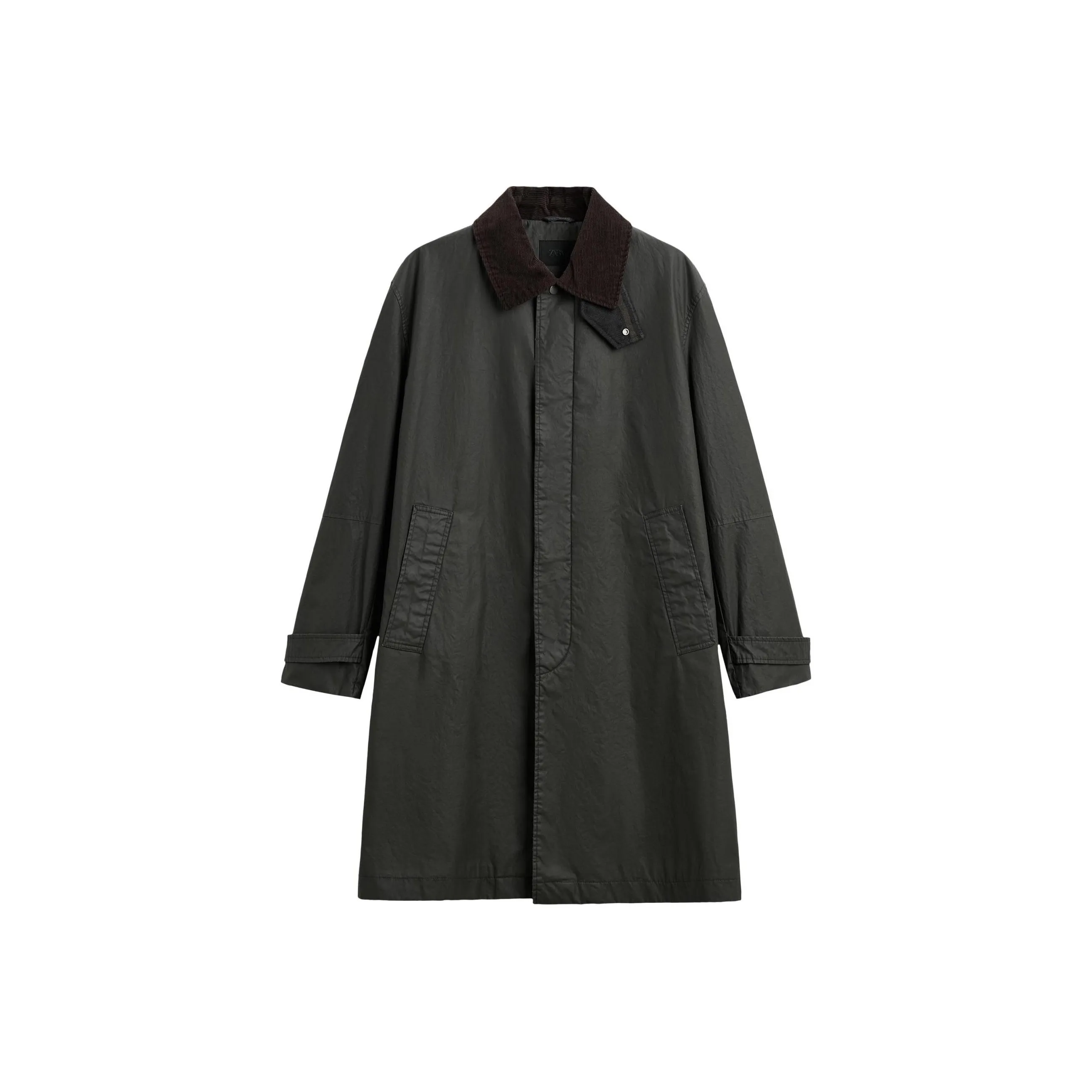 ZARA Trench Coat Men's Dark Khaki