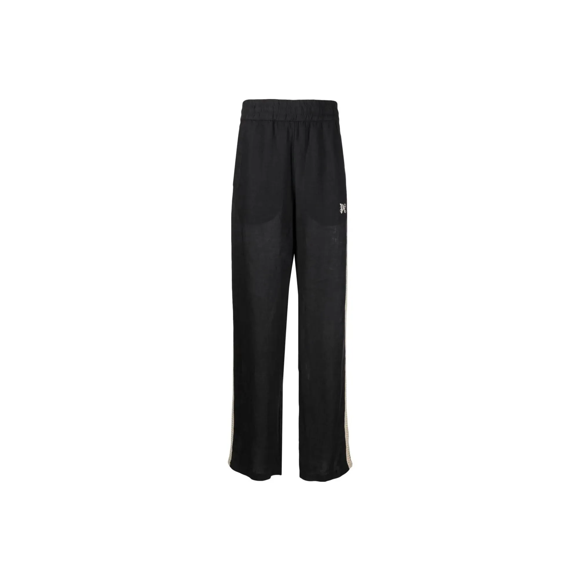 PALM ANGELS Logo embroidered Linen Trousers