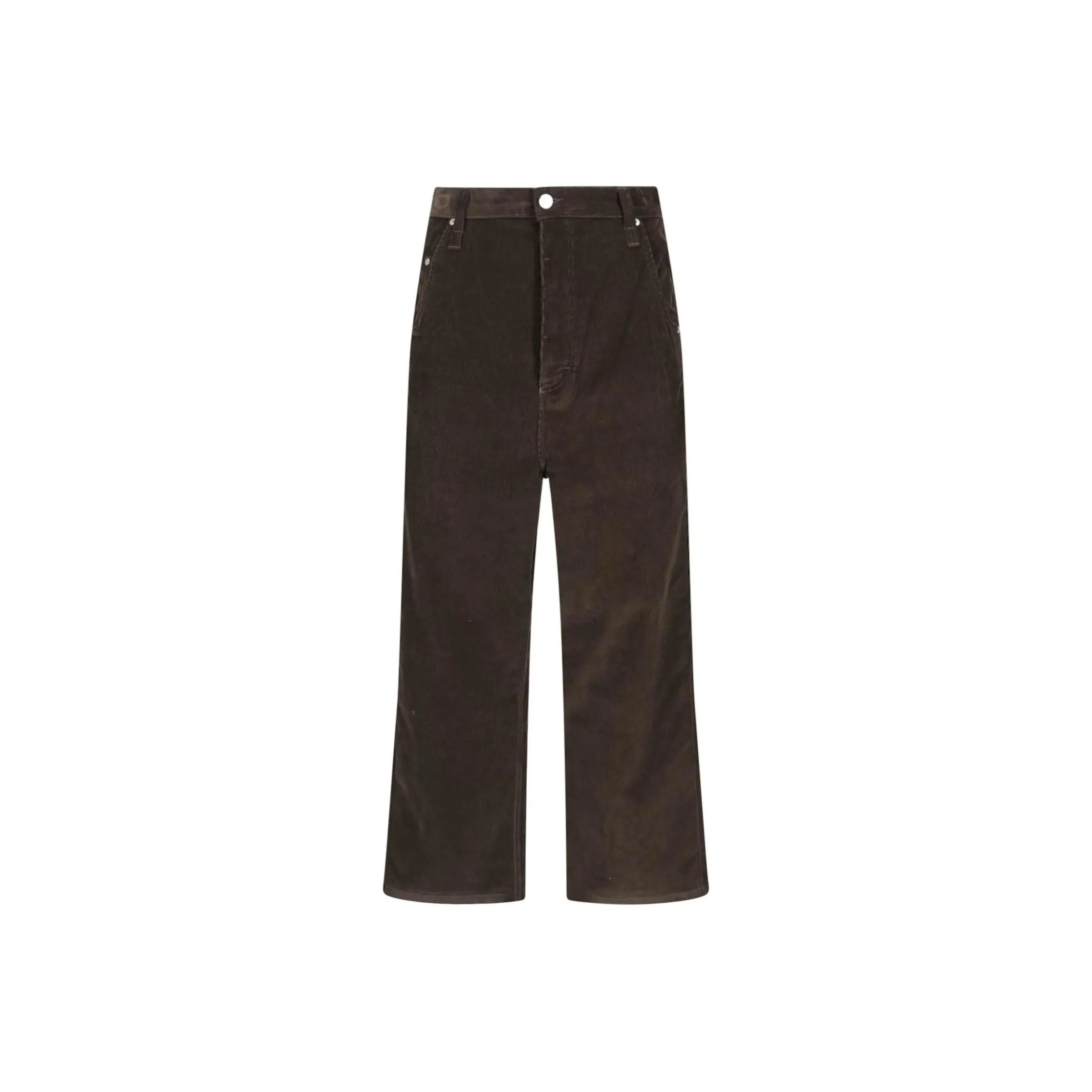 Ami Paris Corduroy Logo Patch Straight Leg Trousers