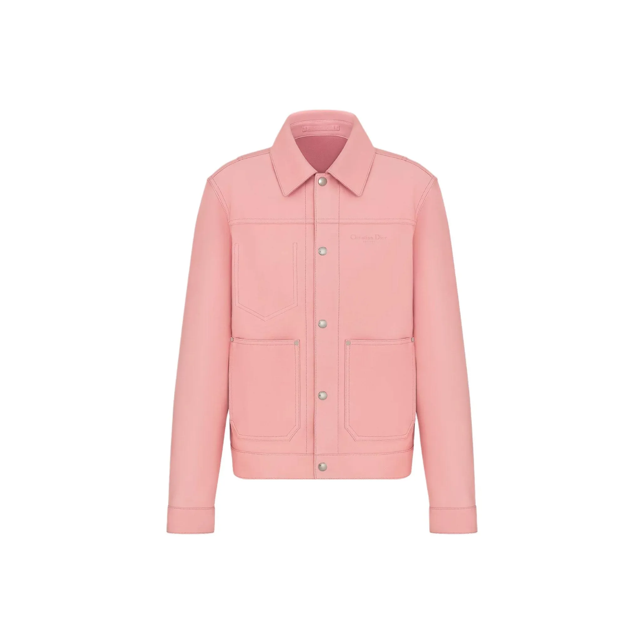 DIOR SS25 Leather Jacket Men's Pink