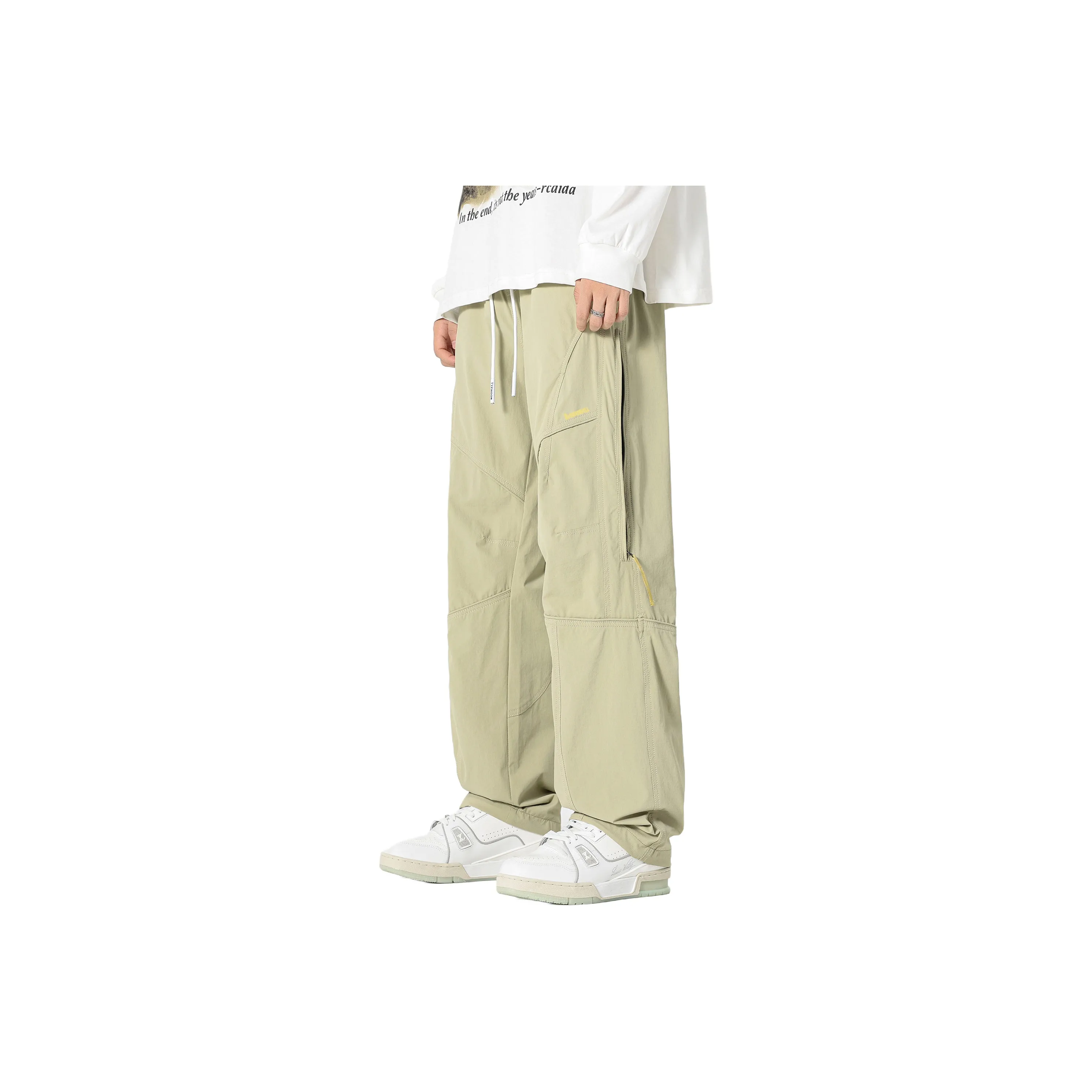 Grey wool and silk pants for woman