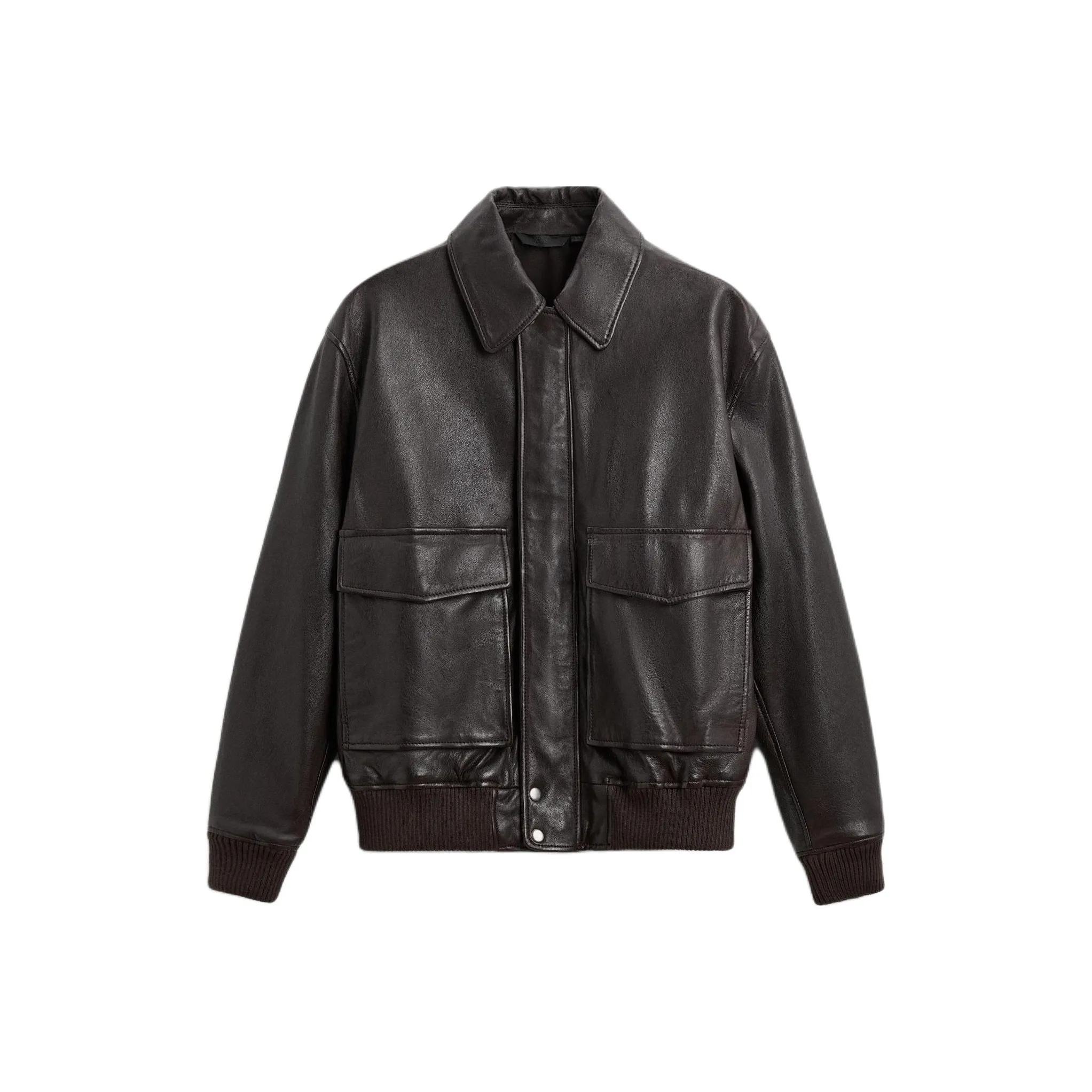 ZARA Leather Jacket Men's Brown