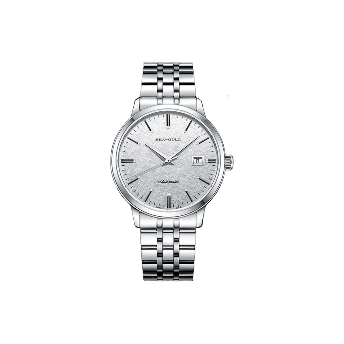 Sea Gull National Автоматический Механический Механизм Стальной Ремешок Часы Мужские Серебристый Циферблат