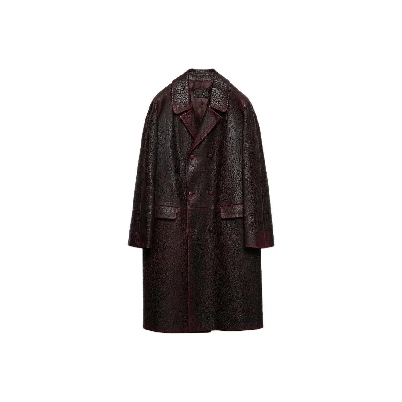 PRADA SS25 Leather Jacket Men's Red Brown