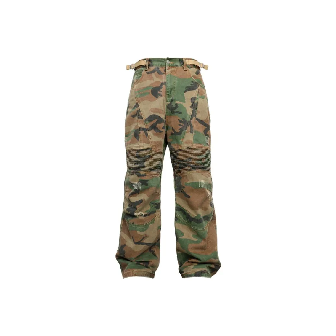 SOUTHTEENAGER Повседневные брюки Мужские Камуфляж Зеленый