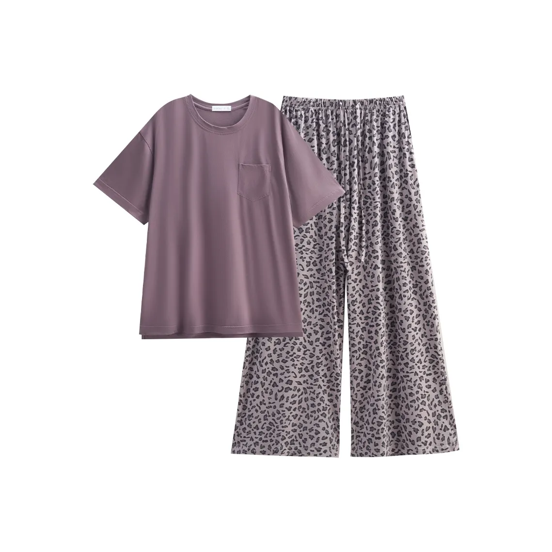 Same Language Пижамный комплект Женские Лаванда · Леопардовый принт