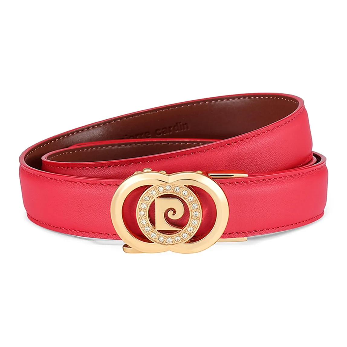 PIERRE CARDIN Ремни из крупнозернистой текстуры коровьей кожи женские красный 2,4CM