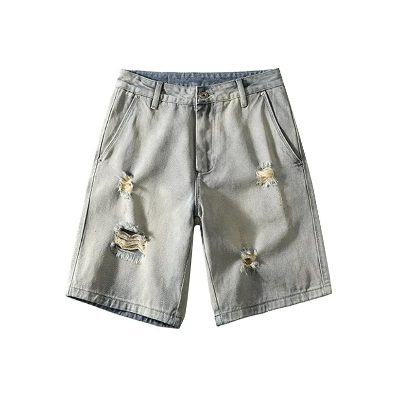FAIRWHALE Denim Shorts Unisex Washable Matte White