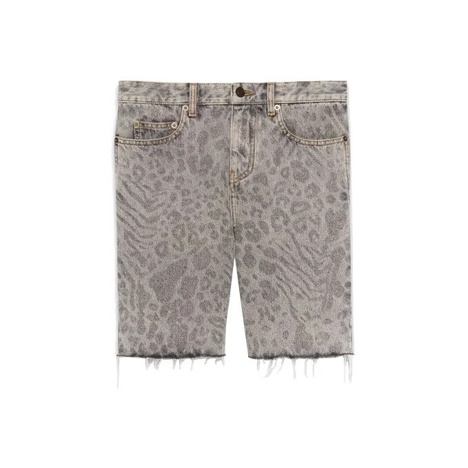 SAINT LAURENT Denim Shorts Men's Gray
