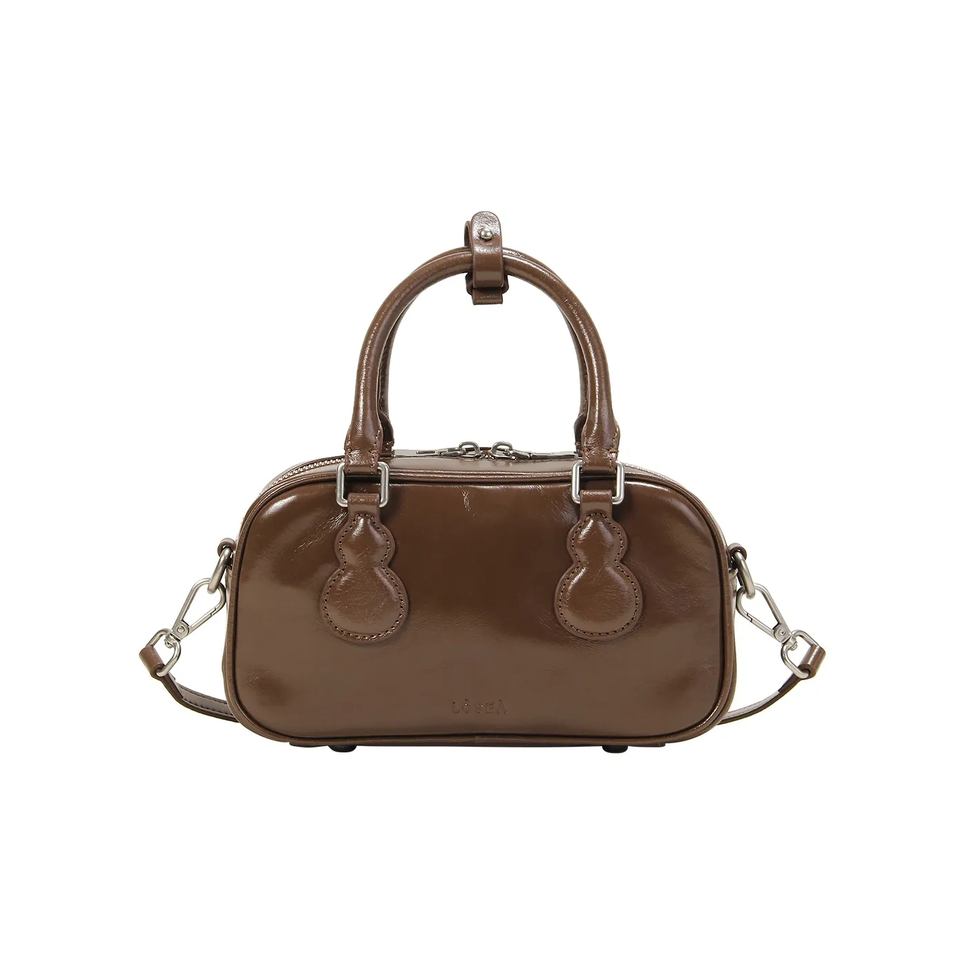 LOSEA Сумка из коровьей кожи маленькая женская коричневая