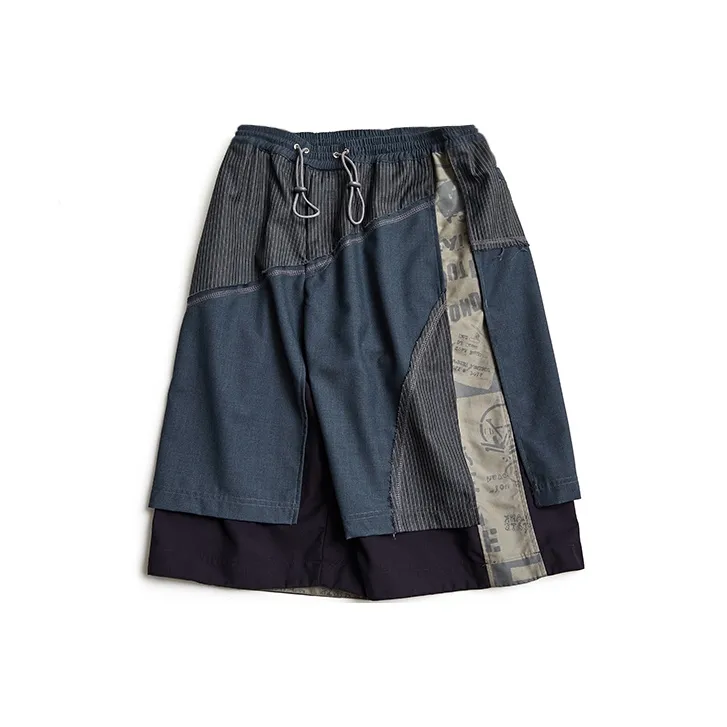 A SQUARE ROOT Casual Shorts Unisex Gray Blue