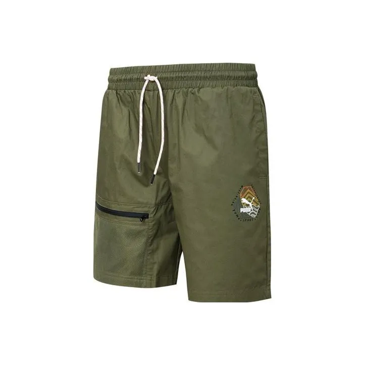 PUMA Casual Shorts Men's Dark Moss Green