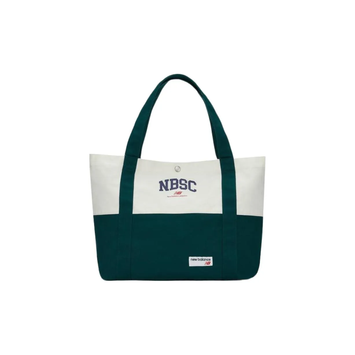 New Balance Fabric Tote Bag Shopping Bag Handbag Regular Unisex Ecru & Green