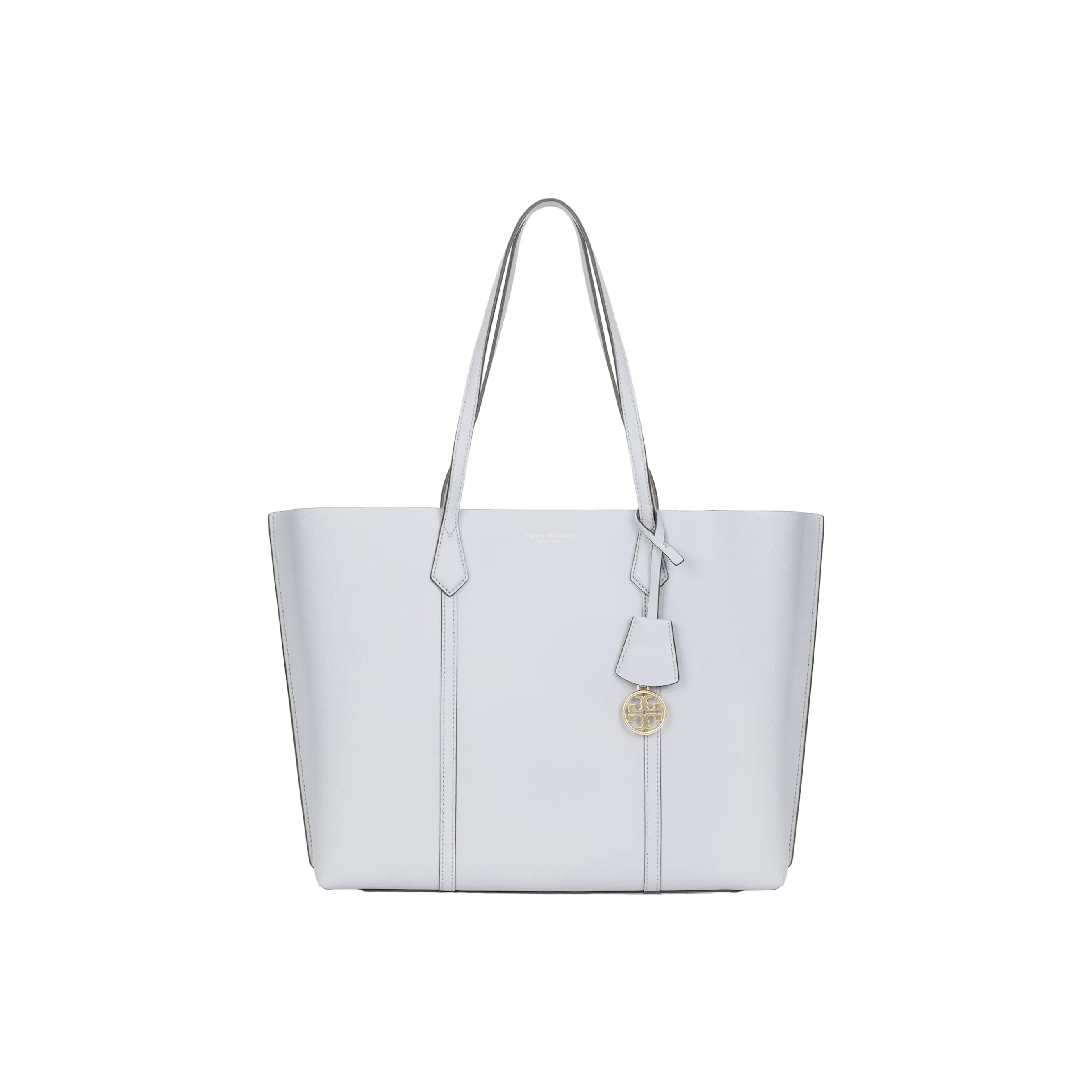 TORY BURCH Perry Calfskin Tote Bag, Shopping Bag, Shoulder Bag, Handbag Regular Women's Green Purple Gray