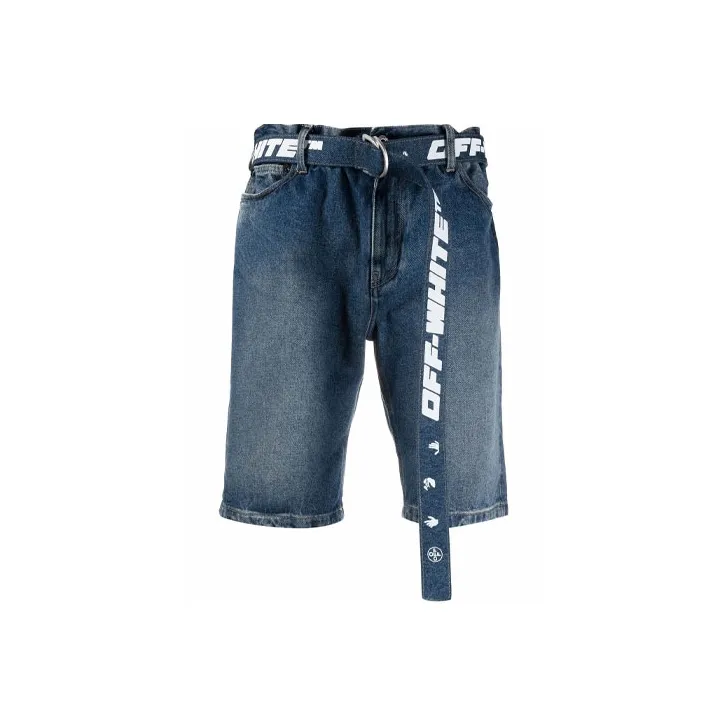 OFF WHITE Belted Denim Shorts