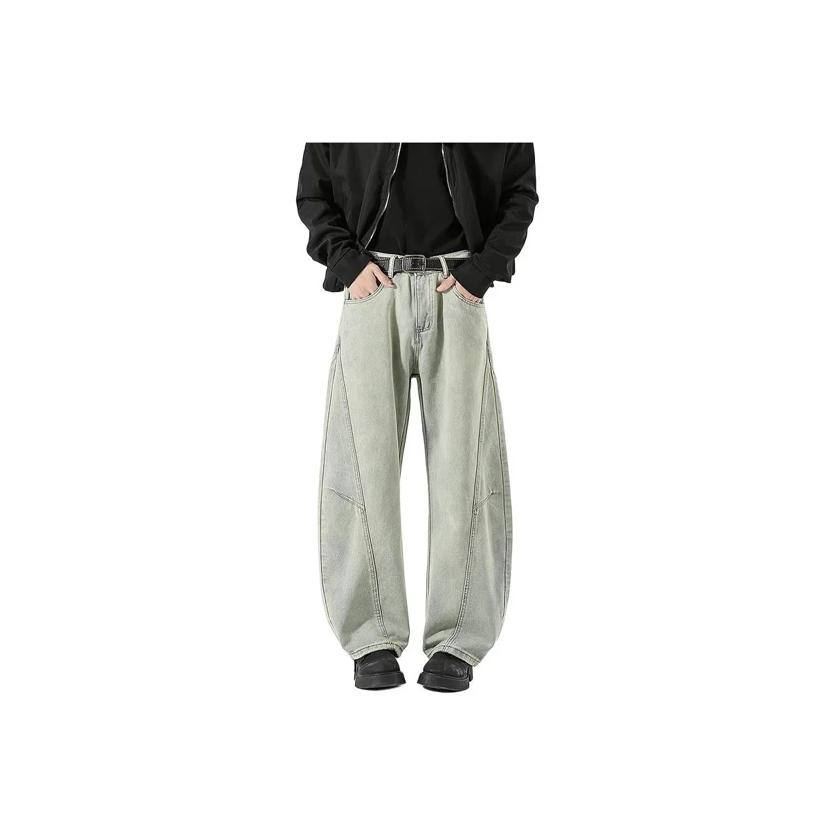 JASONWOOD Cowboy On The Run Jeans Unisex Distressed Gray