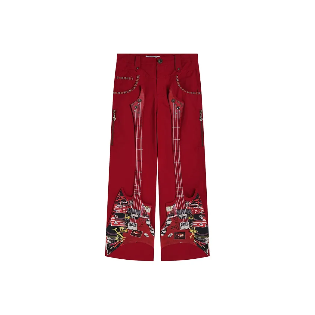 DND4DES Casual Pants Unisex Red