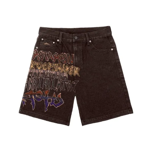 TRAVIS SCOTT Travis Scott SS23 UTOPIA ограниченная серия Коричневые унисекс джинсовые шорты