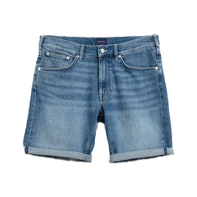 GANT Light Blue Men's Denim Shorts GANT Светло-голубые мужские джинсовые шорты