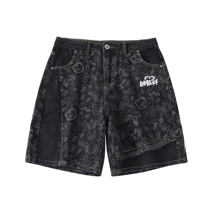 LAMLICKA Черные унисекс джинсовые шорты