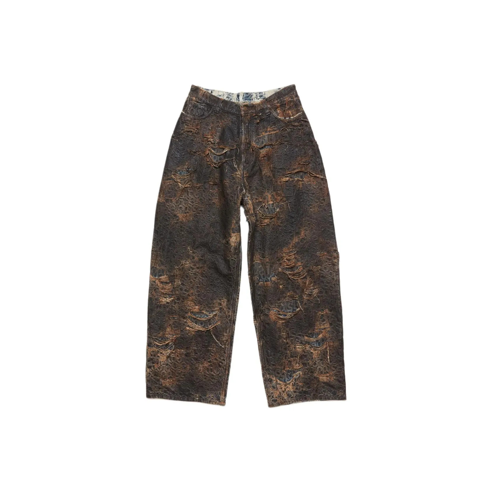 Acne Studios 2023 Distressed Monogram Super Baggy Fit Jeans