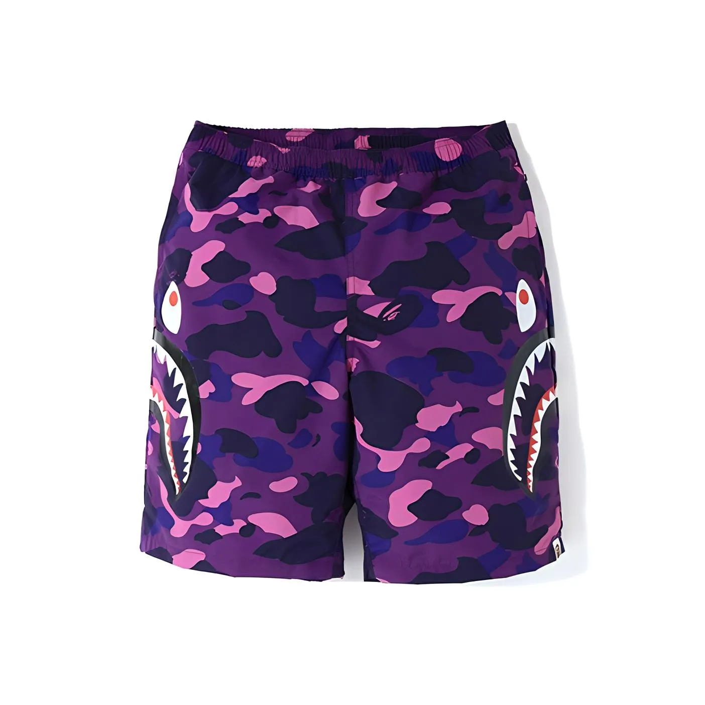 Bape Color Camo Side Shark Beach Shorts