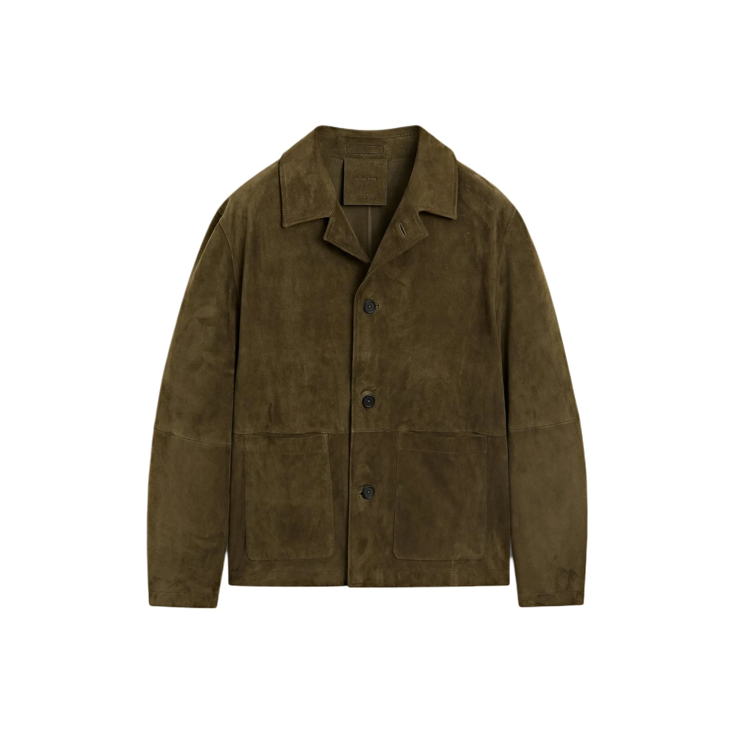 Massimo Dutti Leather Jacket Men's Brown Green