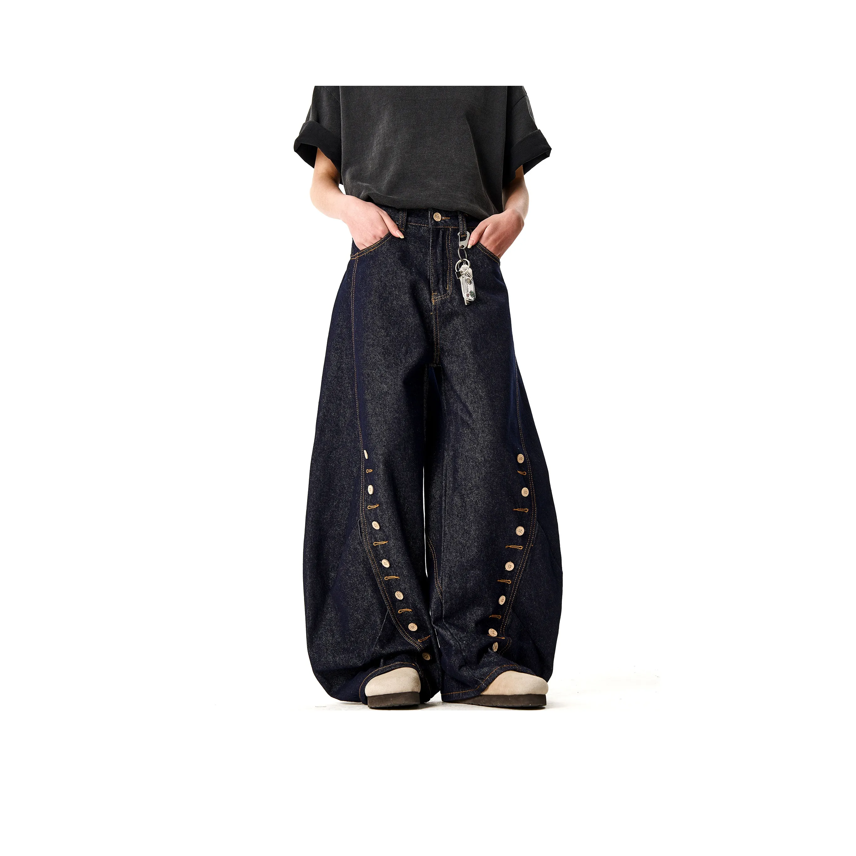 NEVER RULE Джинсы Унисекс Темно-синий