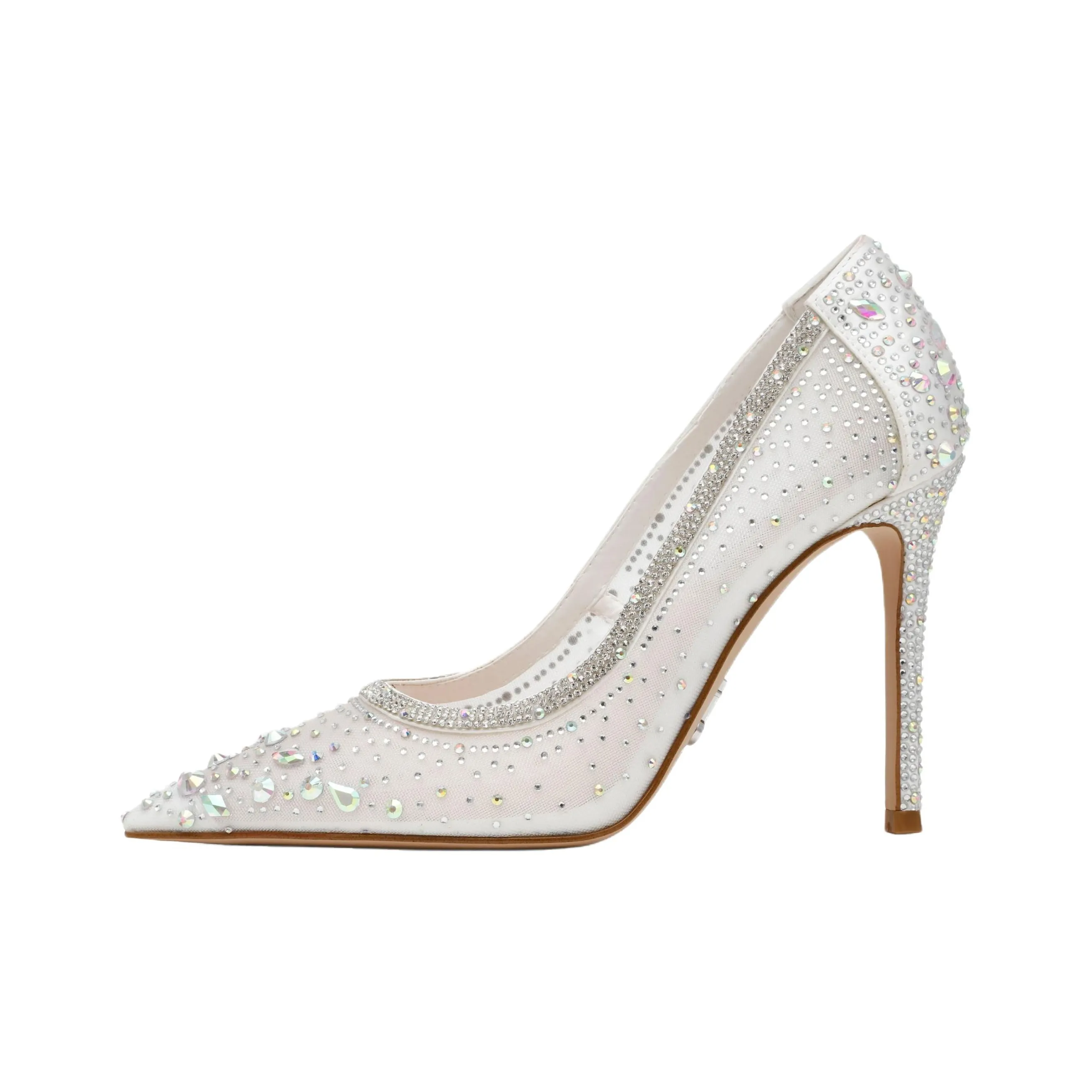 STEVE MADDEN ENCAGED Slim Heel High Heels Women's Beige