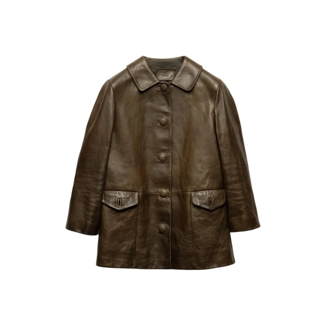 PRADA SS25 Leather Jacket Men's Tea Brown