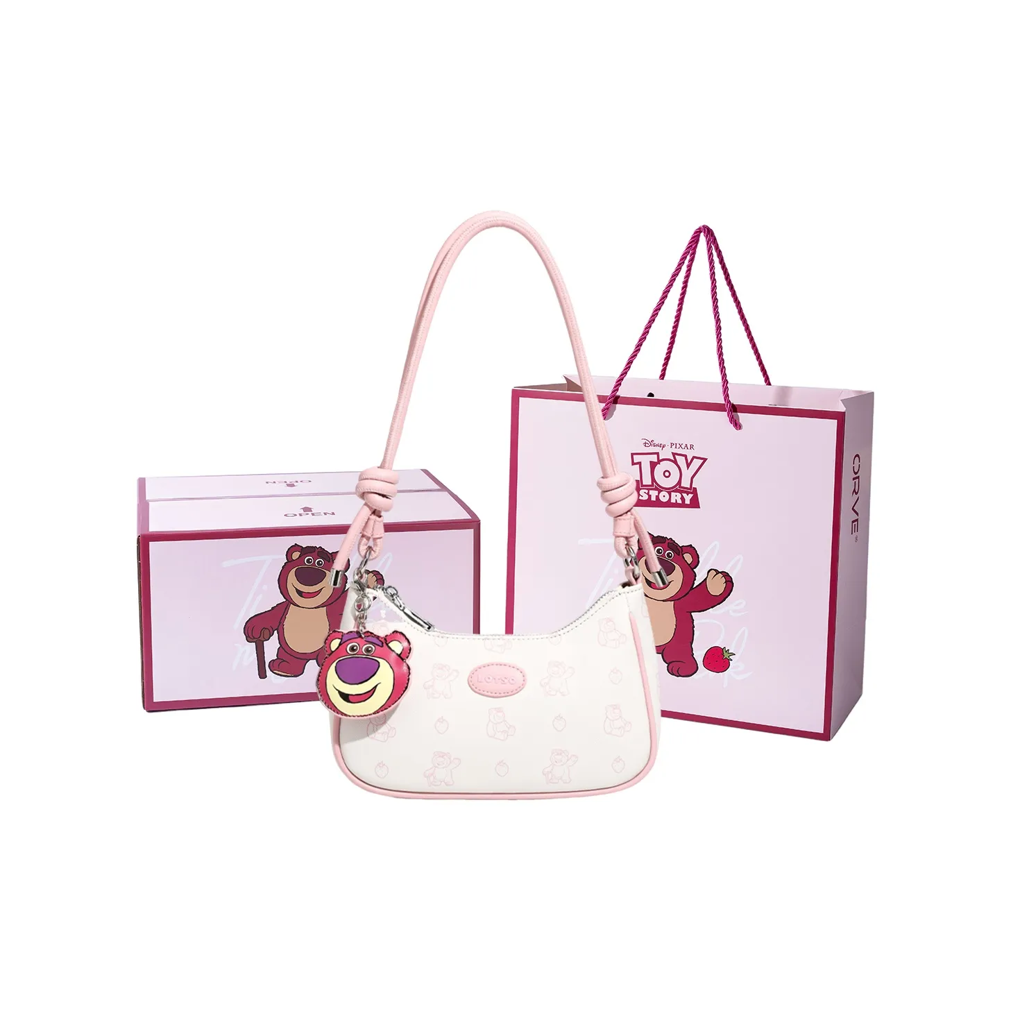 Disney Strawberry Bear Series ПУ (полиуретан) Сумка через плечо Стандартная Женская Белый Розовый