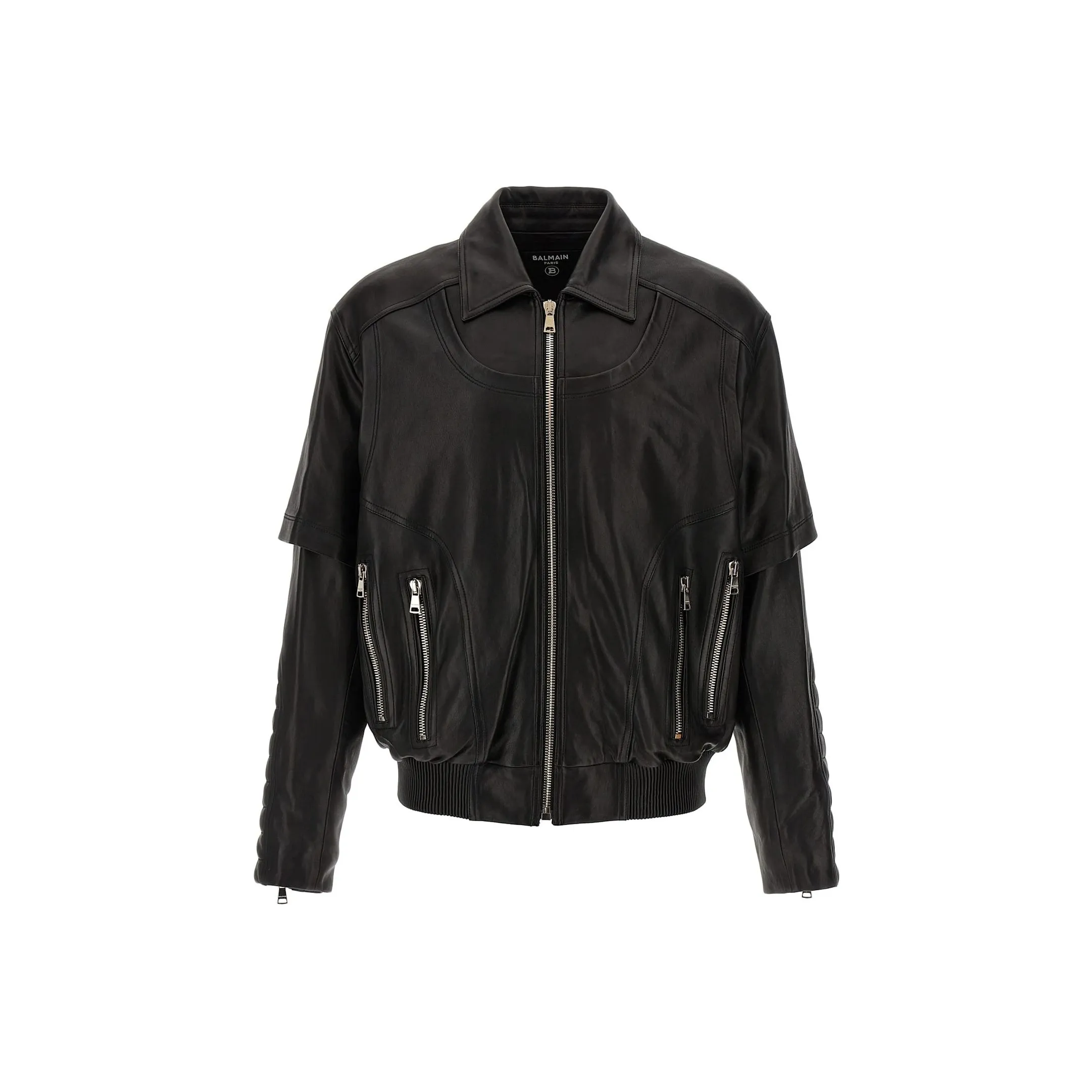 BALMAIN Layered Leather Jacket