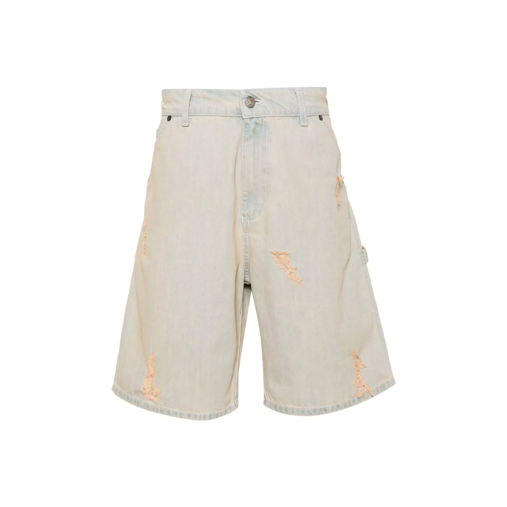 MSGM Distressed Mid rise Denim Shorts