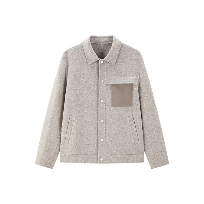 PEACEBIRD MEN Jacket Lapel Casual Coat Woolen Coat Unisex