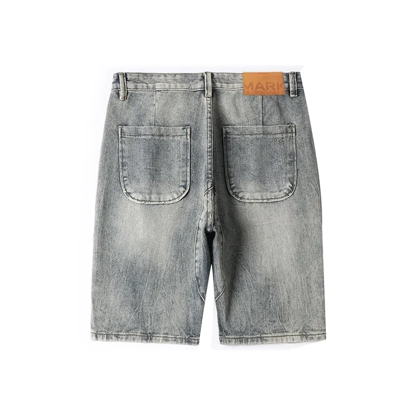 FAIRWHALE Denim length shorts Unisex Denim Blue