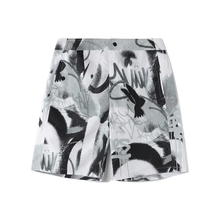 LINING Повседневные шорты Мужские Черный Белый с принтом