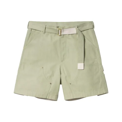 Sacai Carhartt WIP Collaboration Co Branded SS24 Зеленые Мужские Шорты Карго