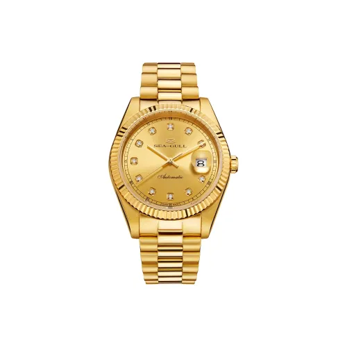 Sea Gull Автоматический Механический Movement Унисекс Часы 39mm*39mm*12mm Золотой