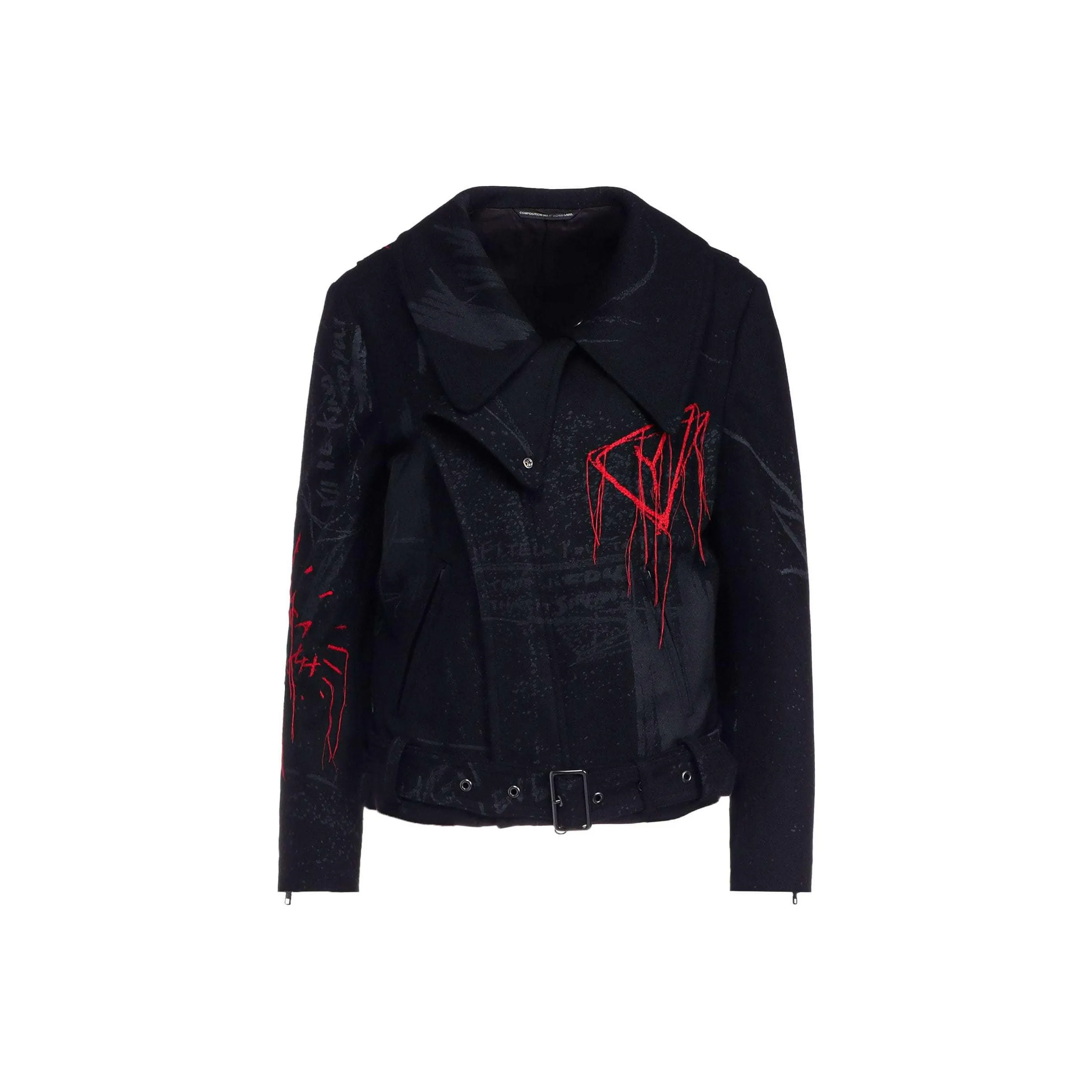 Yohji Yamamoto Printed Biker Jacket