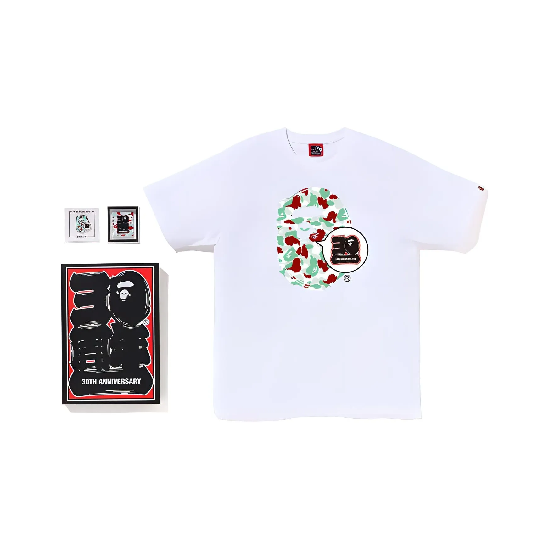 Bape Store Sendai Bape 30th Anniversary Ape Head Tee Set
