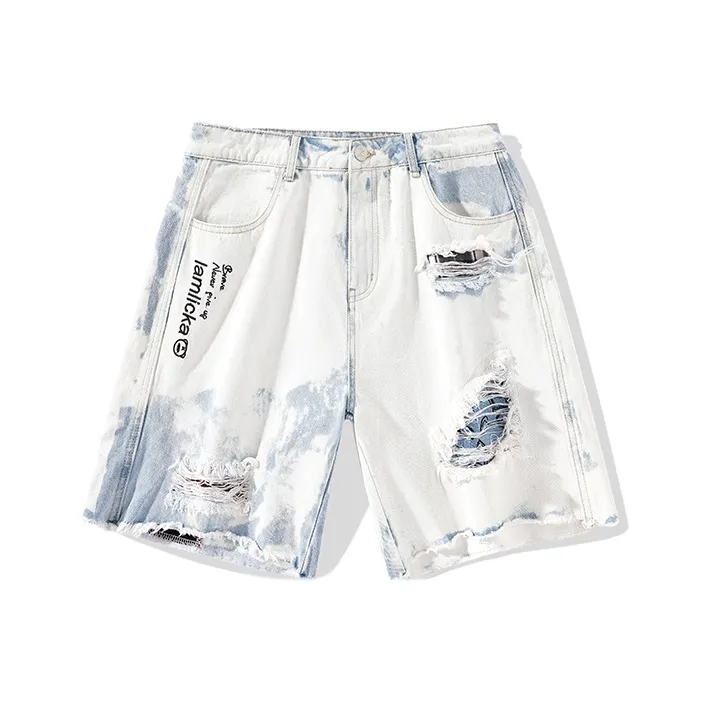 LAMLICKA Denim Shorts Unisex White