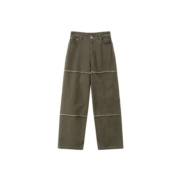 NO ONE ELSE Повседневные брюки Унисекс Горчично-зеленый